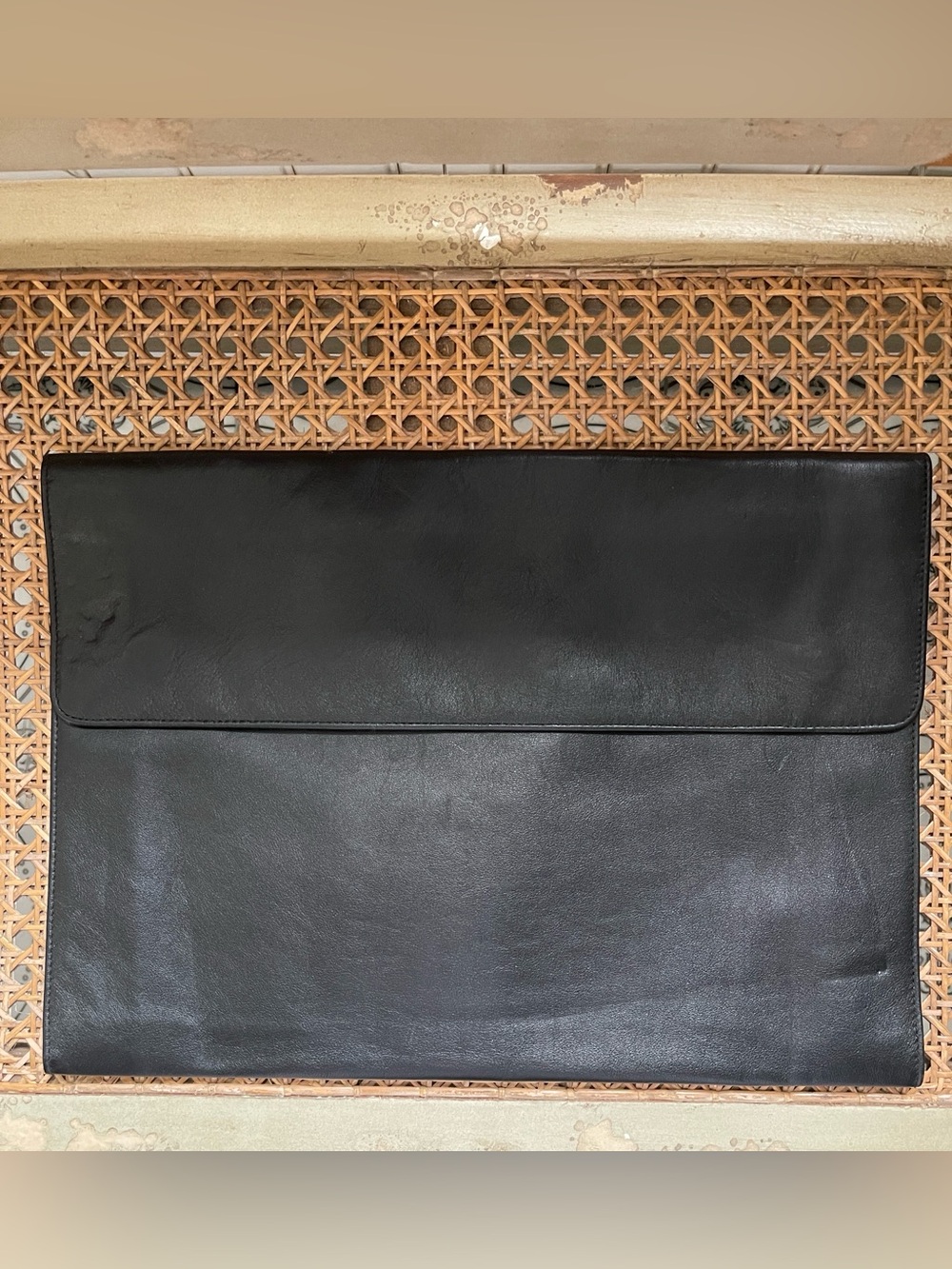 T. Anthony Black Leather Portfolio/Document sleeve
